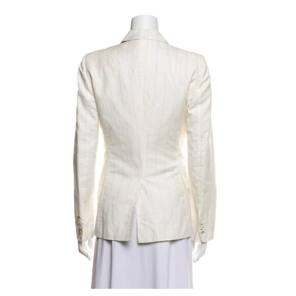 Vintage Gucci Womens Blazer Pockets BeigeButton SZ M - Picture 4 of 4